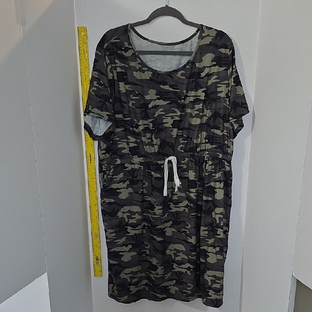 Source Unknown Camouflage Midi Dress
